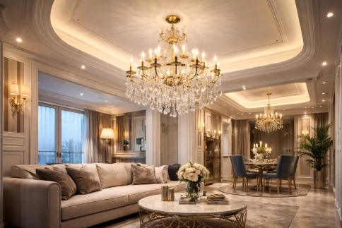 نورپردازی سقف با لوستر