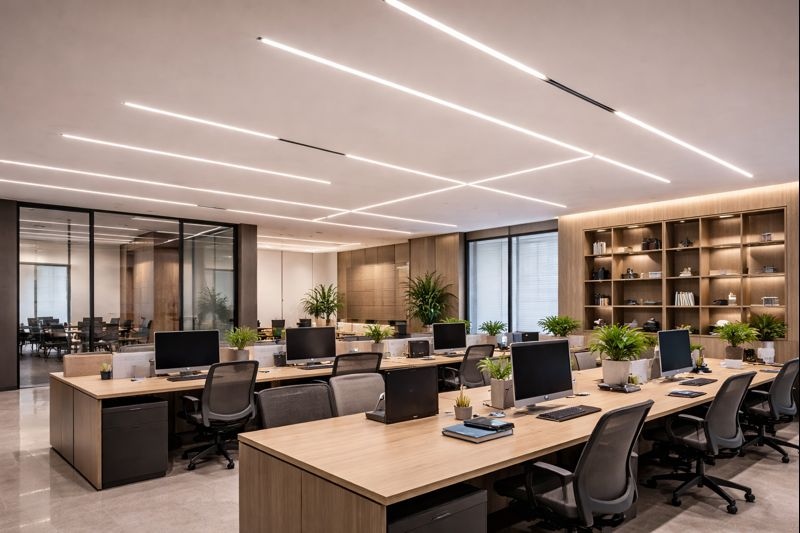 نورپردازی سقف فضاهای اداری با لاین نوری