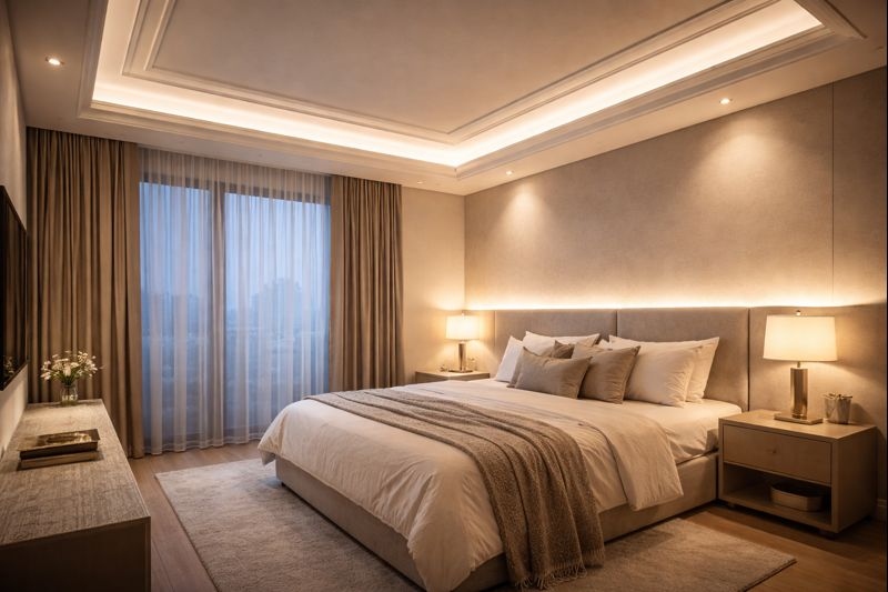 نور مخفی برای سقف اتاق