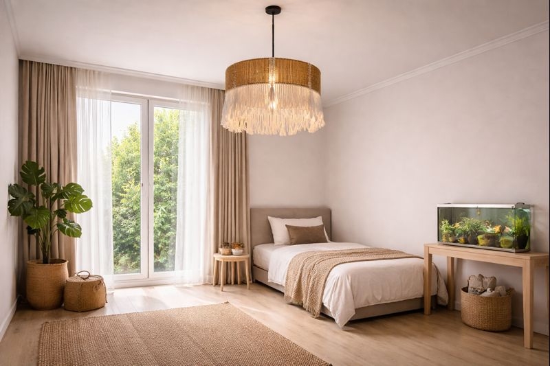 لوستر مکرومه اتاق خواب