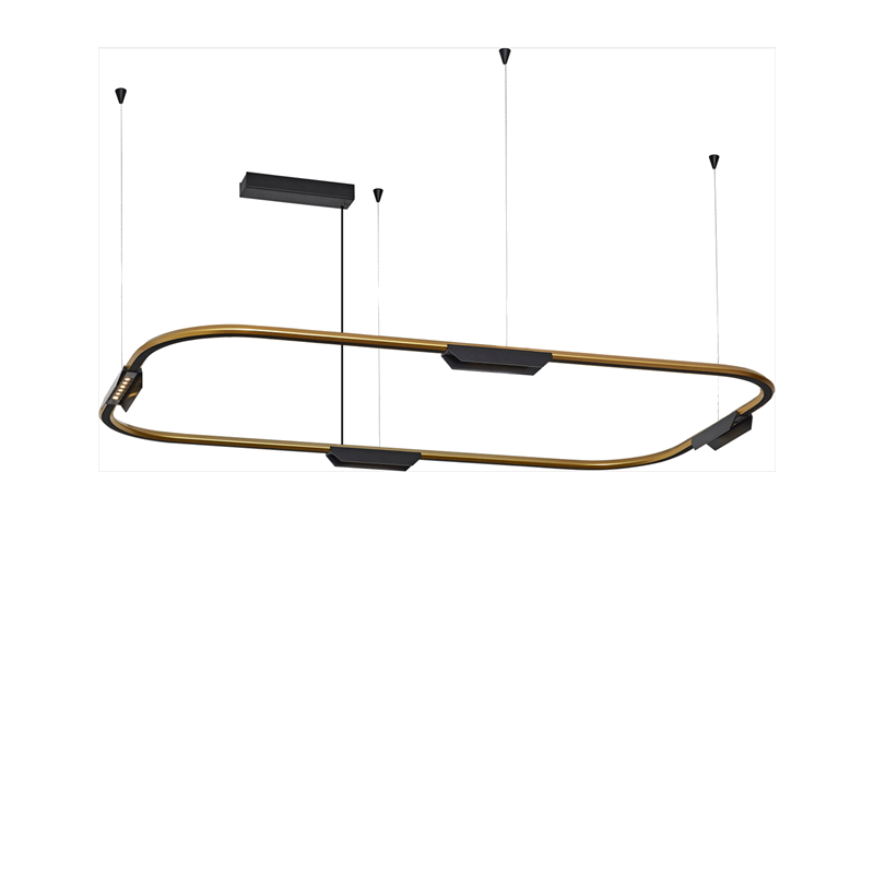 چراغ آویز مستطیل طلایی کد CR21