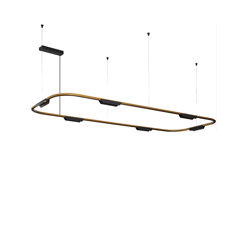 چراغ آویز مستطیل بزرگ طلایی کد CR22